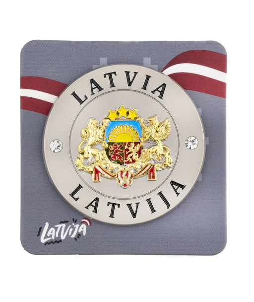 Latvijas ģerboņa apaļš magnēts